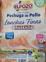 Pechuga de pollo braseada lonchas finas