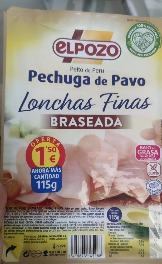 Pechuga pavo braseada
