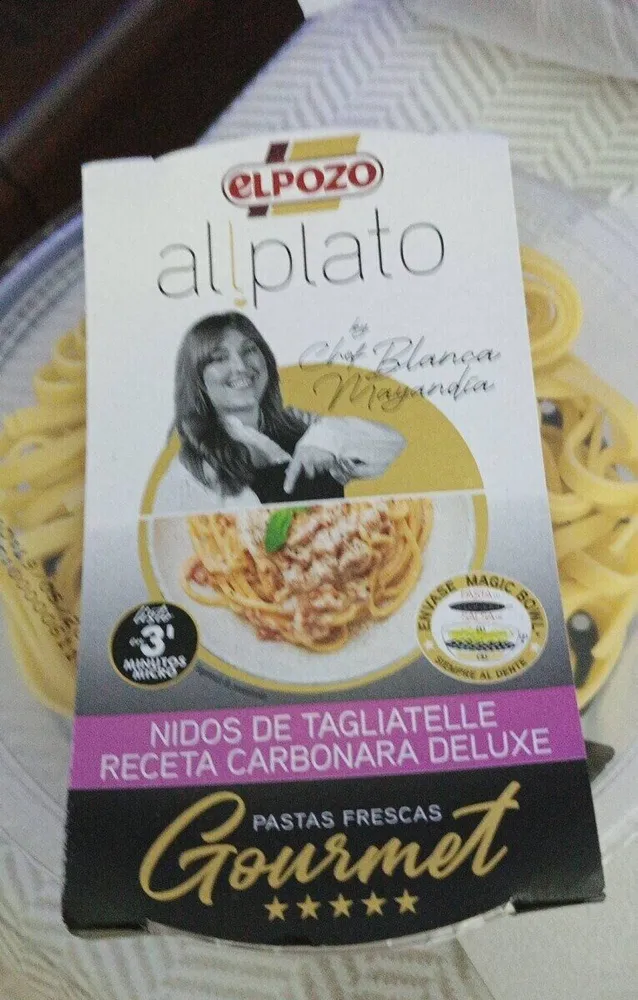 Nidos de tagliatelle receta carbonara deluxe