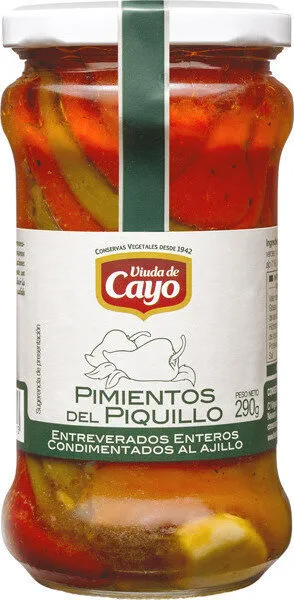 Pimientos del piquillo entreverados condimentados al ajillo