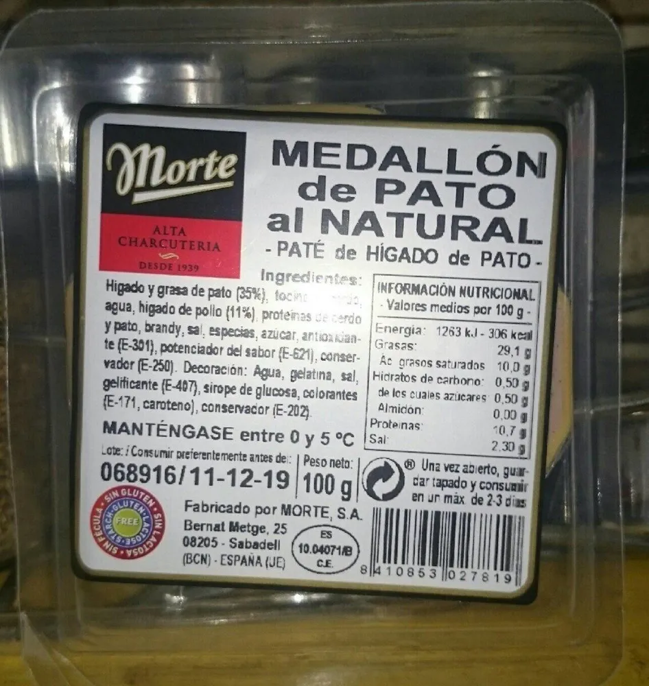 Medallón de Pato al Natural