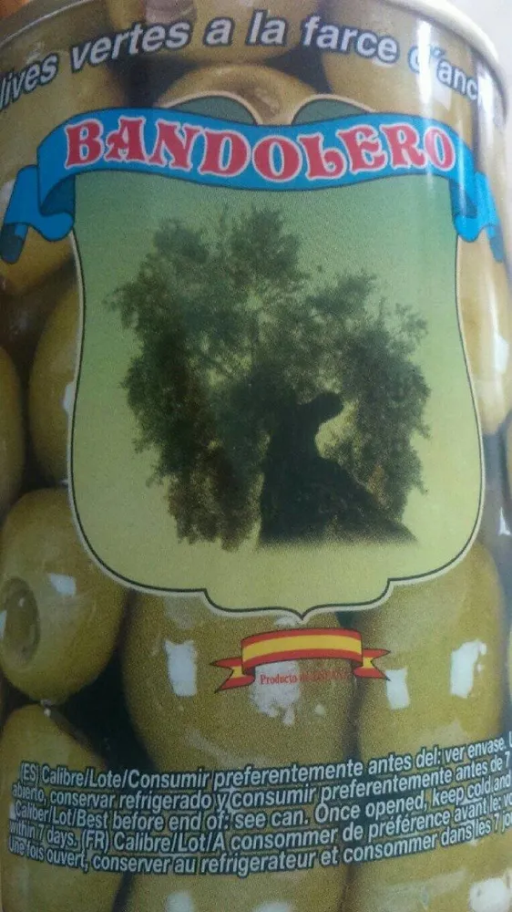 Olives vertes à la farce d'anchois