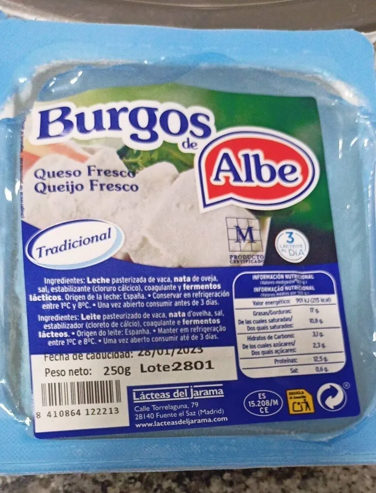 Queso fresco Burgos