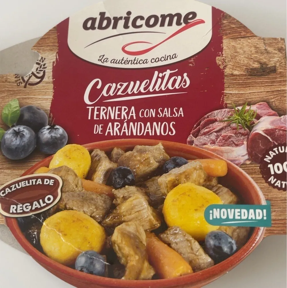 Cazuelita de Ternera con salsa de arándanos