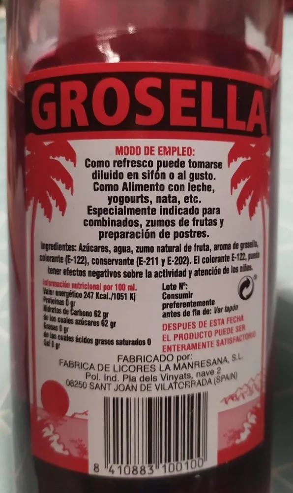 Sirope de grosella