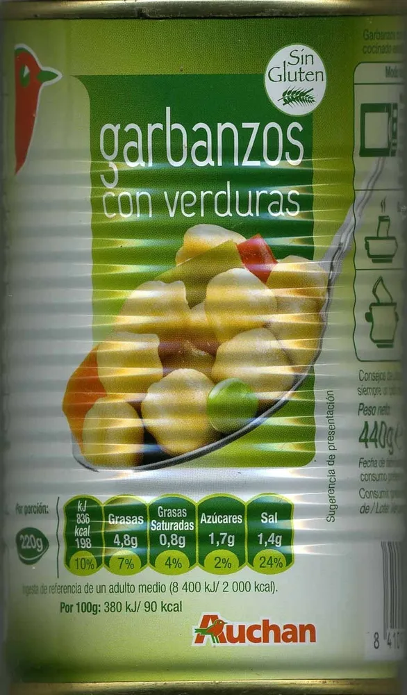 Garbanzos con verduras