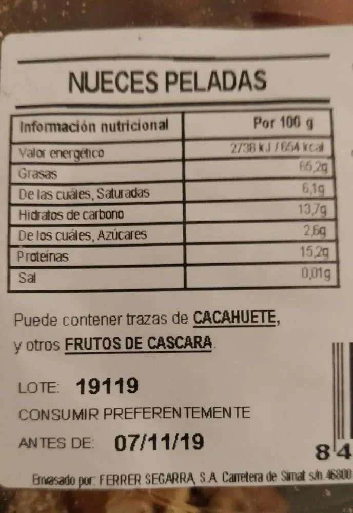 Nueces peladas