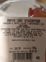 Papaya cubos deshidratada