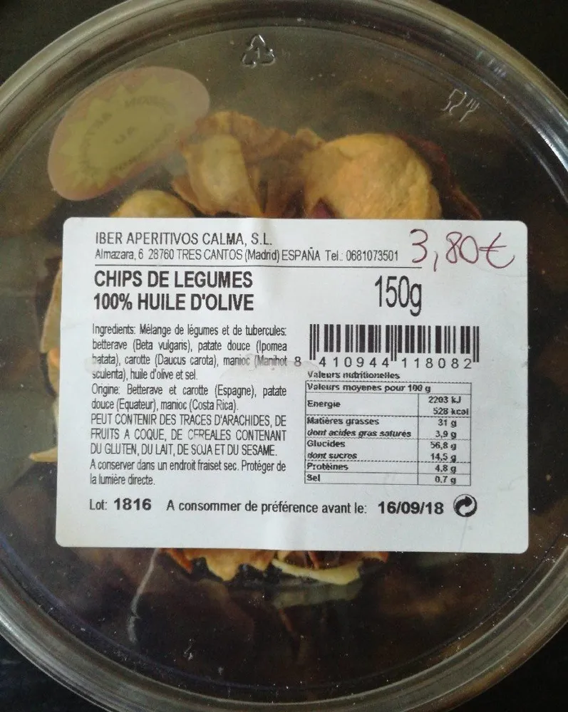 Chips de légumes