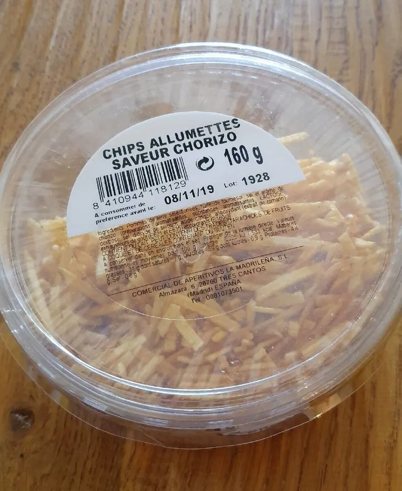 Chips Allumettes saveur Chorizo