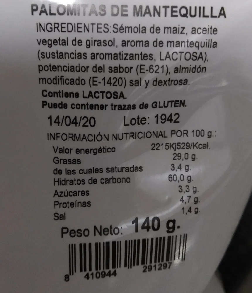Palomitas de mantequilla