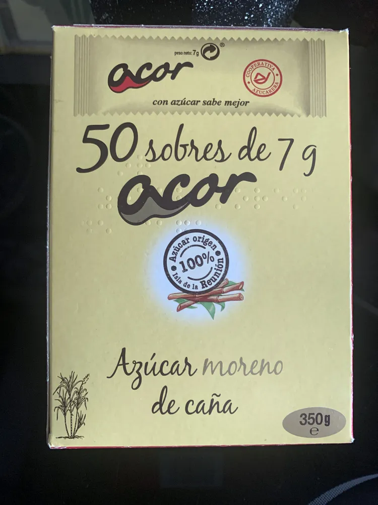 Azúcar moreno de caña en sobres