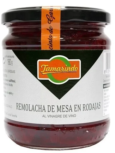 Remolacha de mesa en rodajas