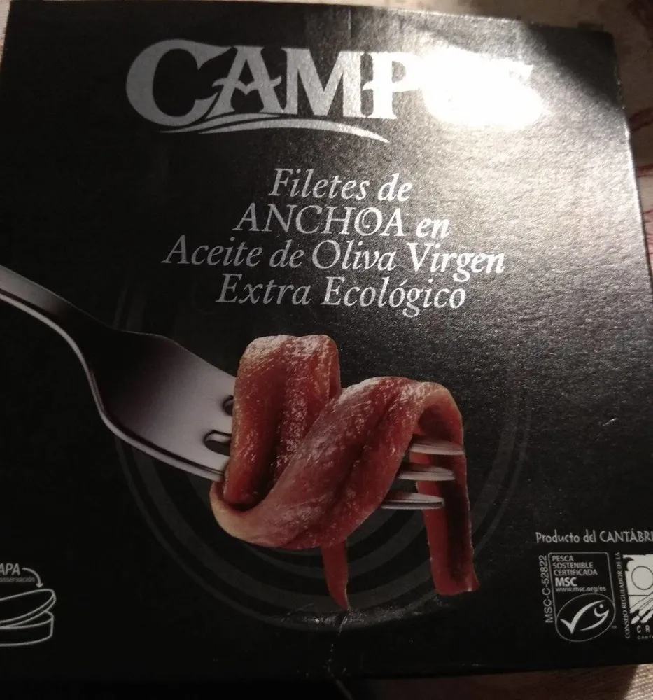 Filetes de anchoa en aceite de oliva virgen extra ecológico
