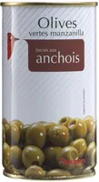 Auchan olives manzanilla vertes farcies anchois boite 150g
