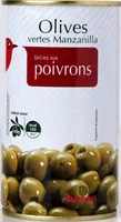 Auchan olives manzanilla vertes farcies poivrons boite 150g