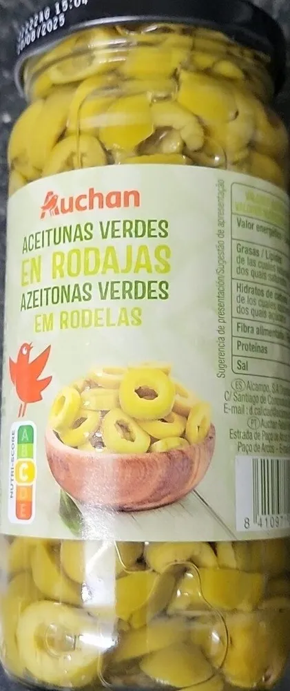Aceitunas verdes en rodajas