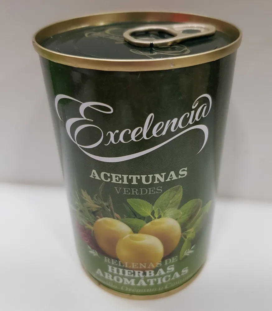 Aceitunas verdes rellenas de hierbas aromáticas