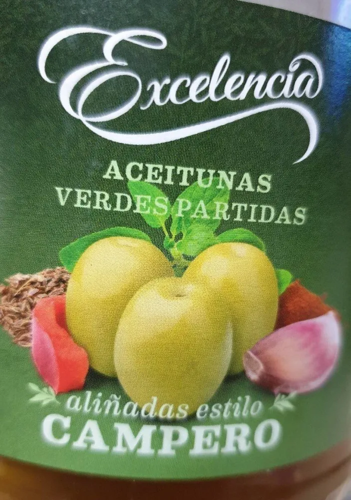 Aceitunas verdes partidas estilo campero