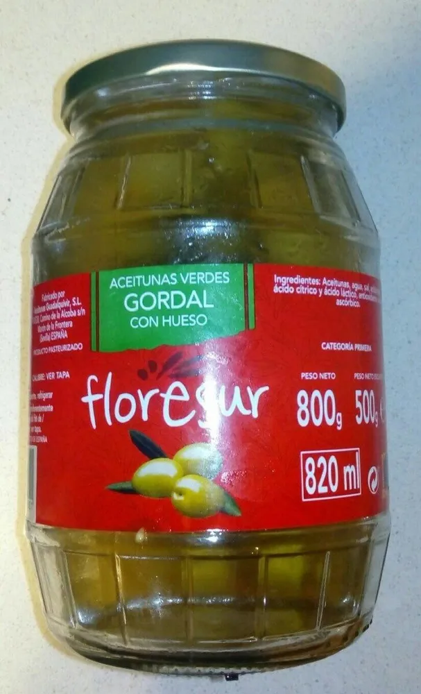 Aceitunas verdes gordal con hueso
