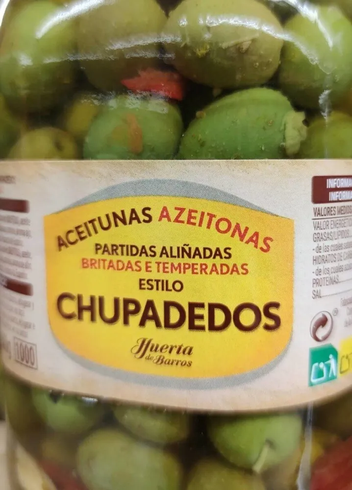 Aceitunas partidas aliñadas estilo Chupadedos