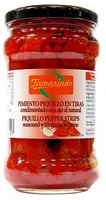Pimiento piquillo en tiras condimentado con ajo
