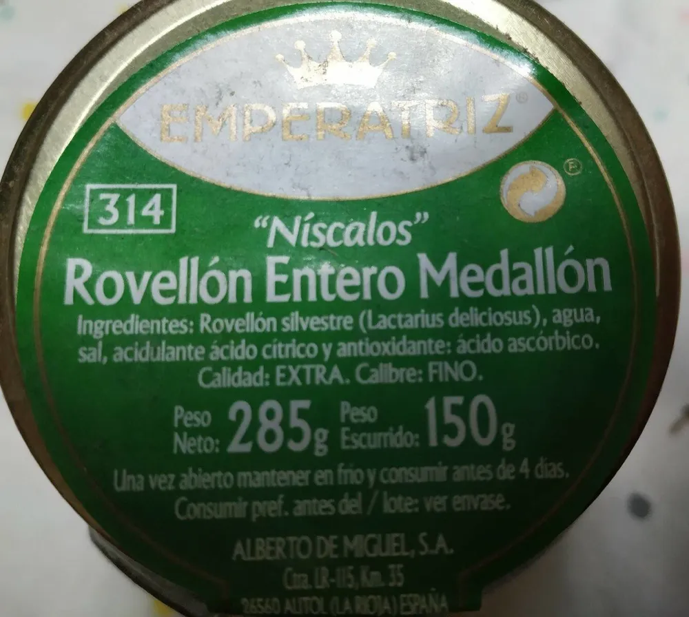 Rovellón Entero Medallón