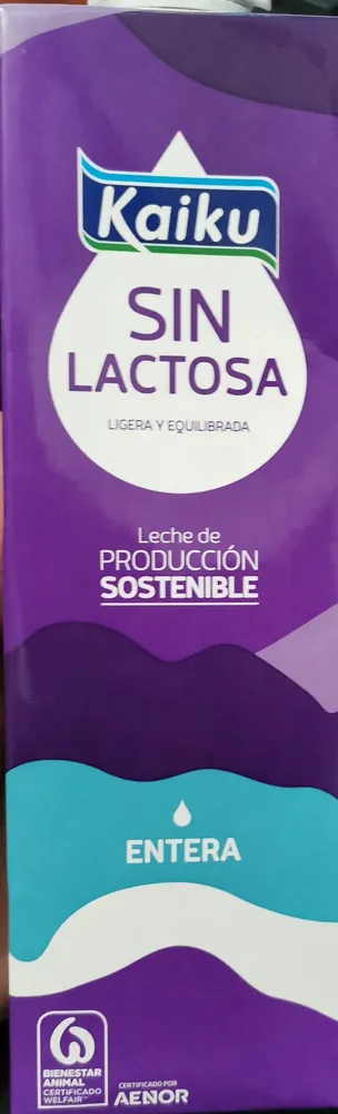Leche sin lactosa entera