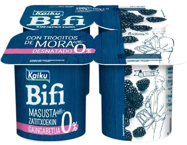 Bifi desnatado m.g con trocitos de mora sin gluten