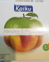 Manzana y melocotón, crema de frutas
