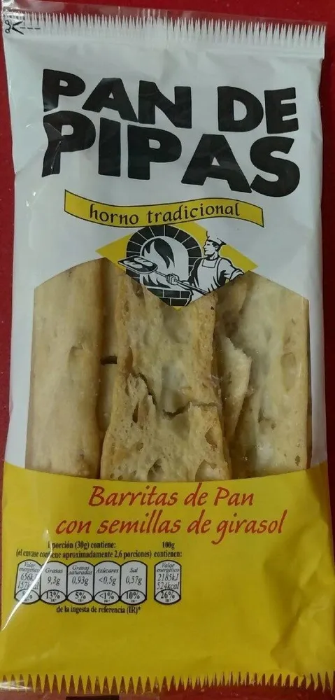 Barritas de pan con semillas de girasol