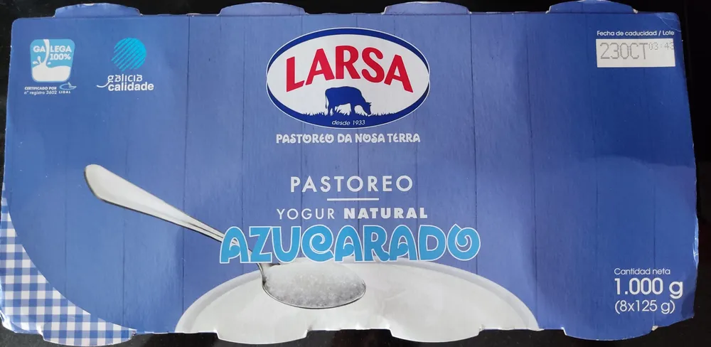 Yogur de pastoreo azucarado