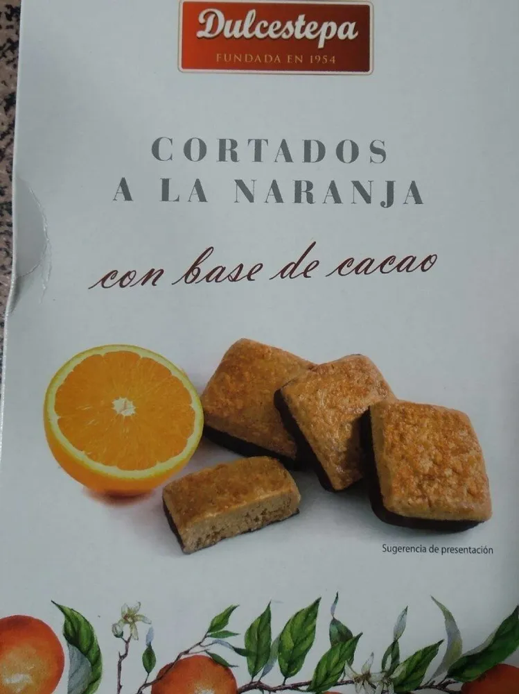 Cortados a la naranja con base de cacao