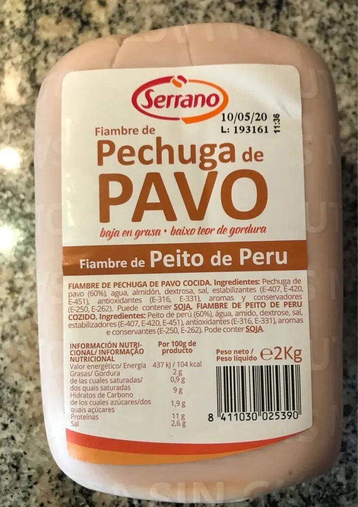 Fiambre de pechuga de pavo