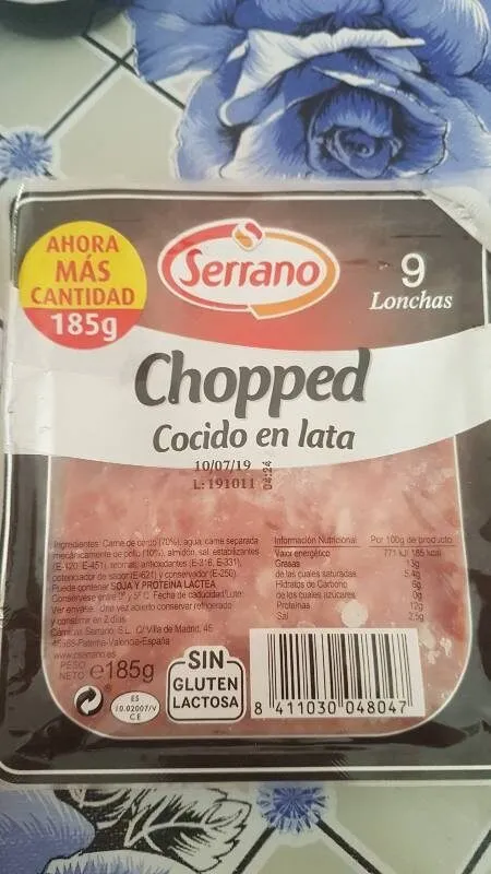 Serrano choped  cocido en lata