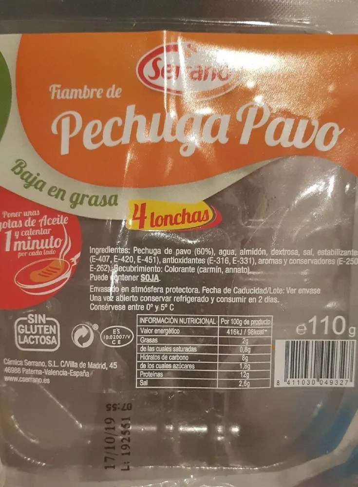 Pechuga pavo plancha