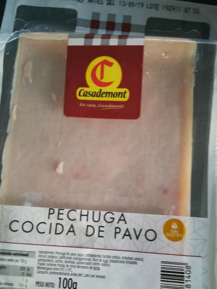 Pechuga cocida pavo