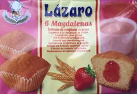 6 magadalenas fourrées à la confiture de fraise