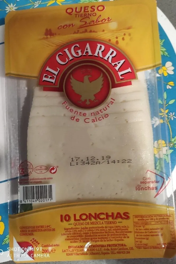 Queso Cigarral Lonchas 10U Tierno 200GR