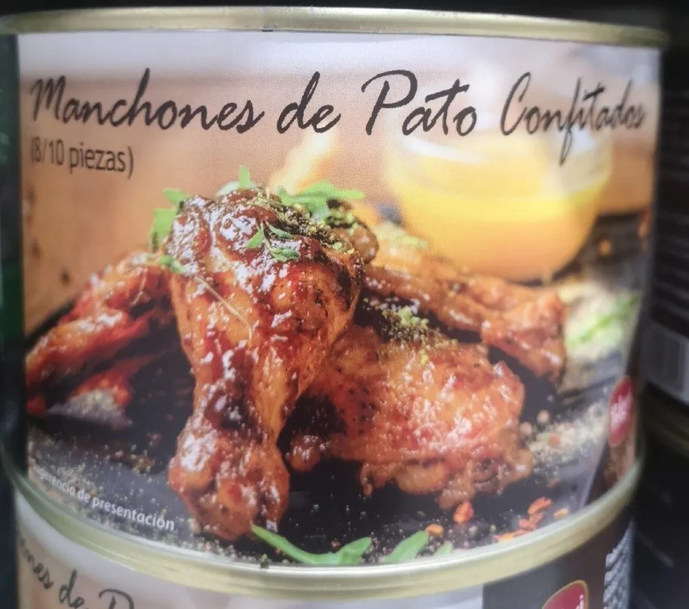 Manchones de pato confitado