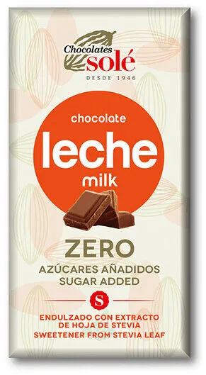 Chocolate con leche con stevia