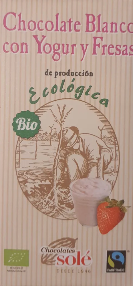 Chocolate Blanco con Yogur y Fresas