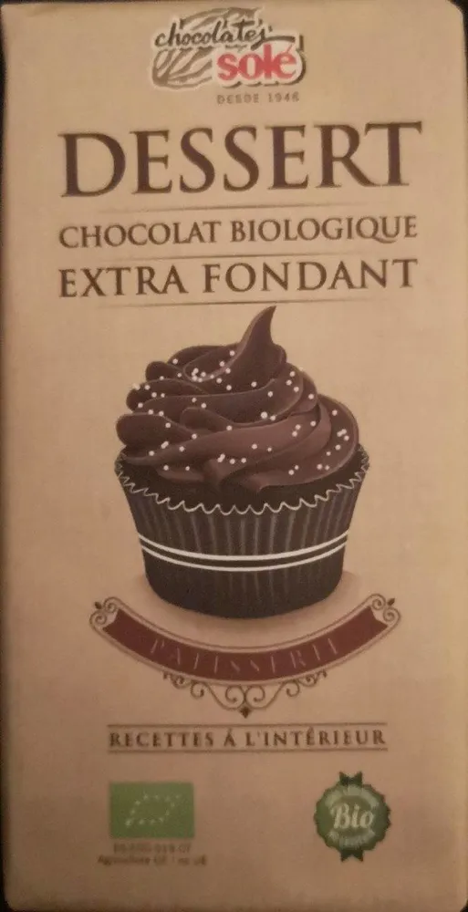 Dessert chocolat biologique extra fondant