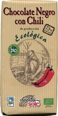 Tableta de chocolate negro con chili 73% cacao