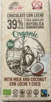 Chocolat au lait et noix de coco