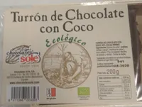 Turrón de chocolate con coco ecológico