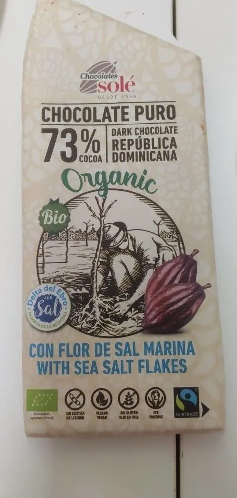 Čokoláda hořká s mořskou soli 100g BIO SOLE