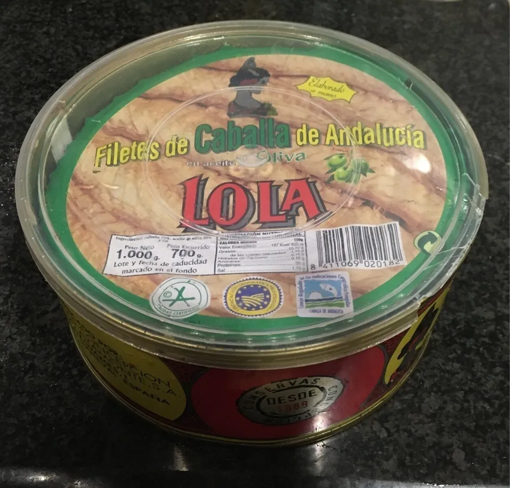 Filetes de caballa de Andalucia en Aceite de oliva