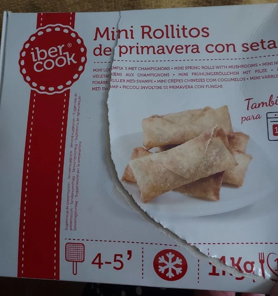 Mini rollitos de primavera con setas