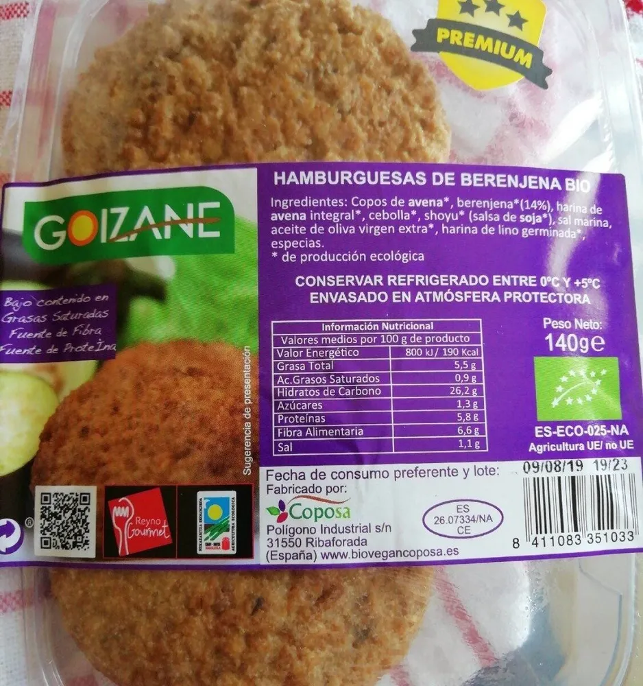 Hamburguesa de berenjena